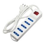 Alargador Zapatilla Con Switch 5 Posiciones 5 Metros Blanco