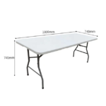 Mesa Plegable Tipo Maleta 180 cm color Blanco