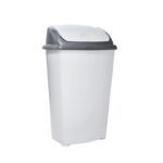 Basurero Plástico Tapa Vaivén Gris